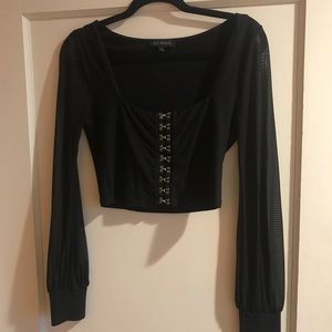 Black blouse top
